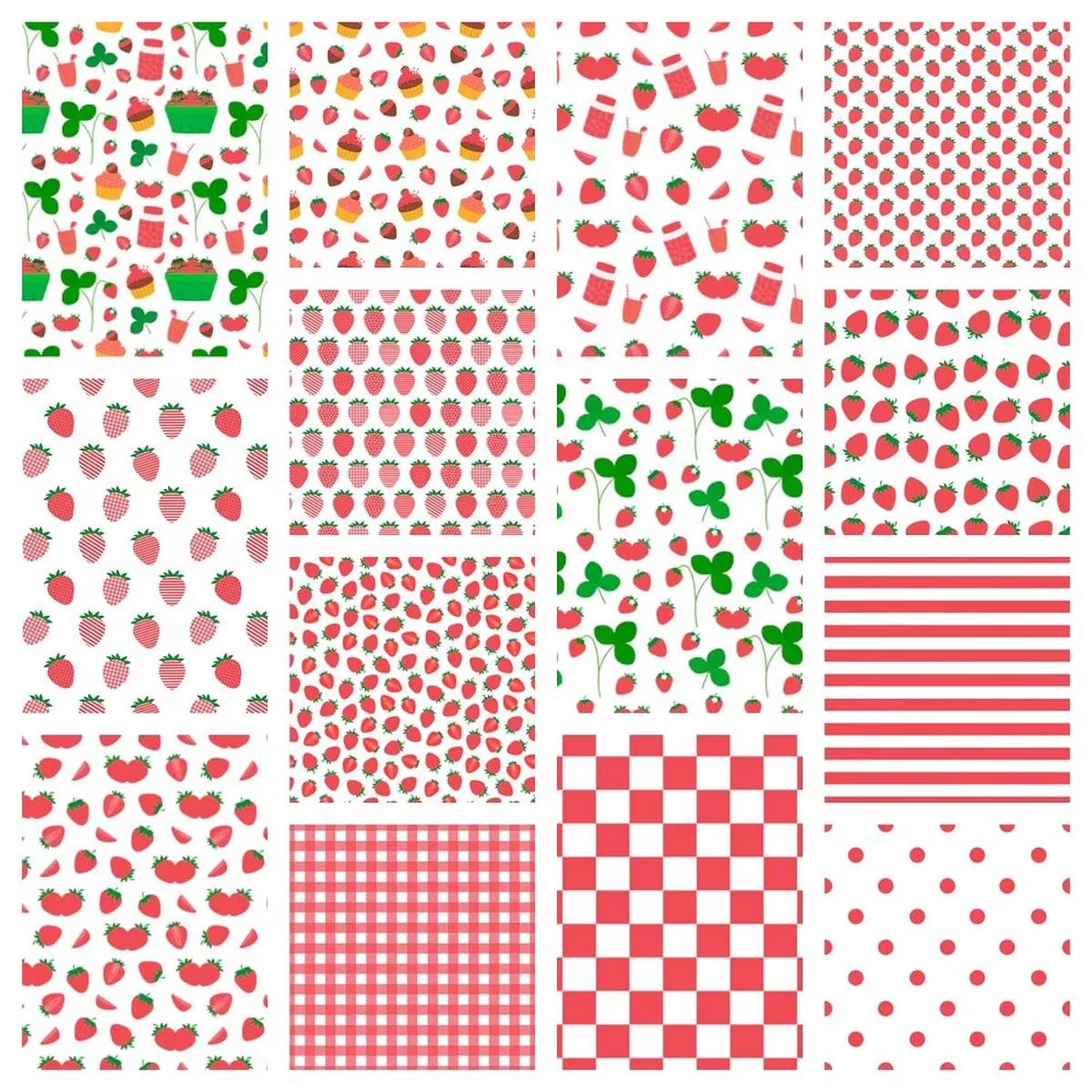 Strawberry Patch Fat Eighth Bundle – 14 Pieces
