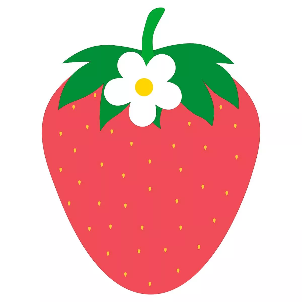 strawberry-patch-flower-on-strawberry-fabric-panel Strawberry Patch Flower on Strawberry Fabric Panel