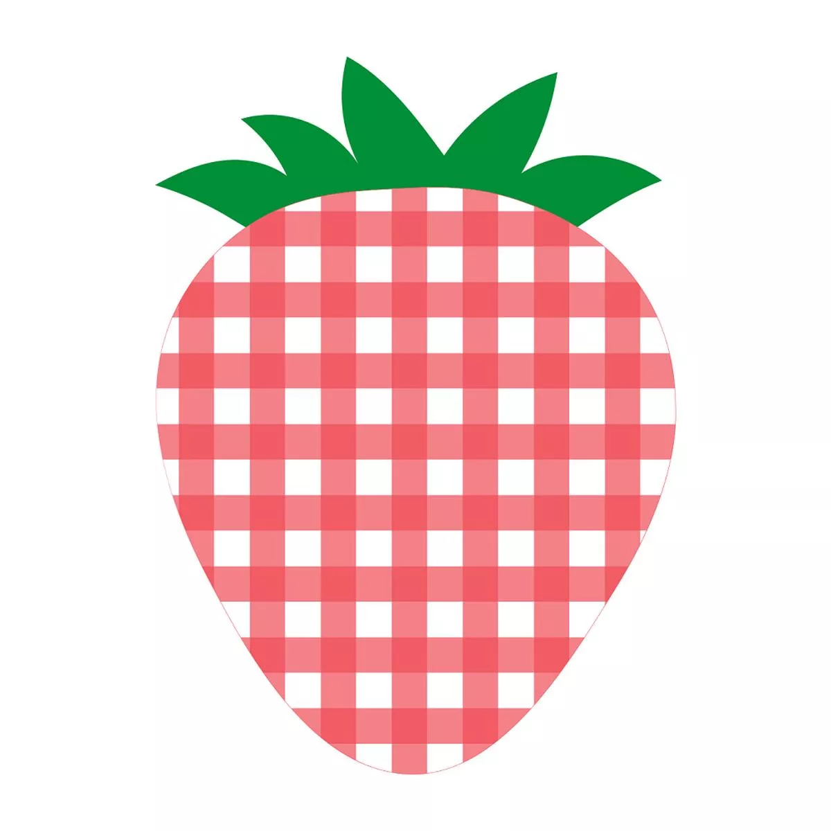 strawberry-patch-gingham-pattern-fabric-panel Strawberry Patch Gingham Pattern Fabric Panel