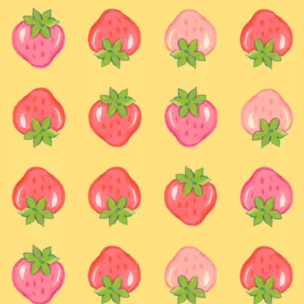 strawberry-shortcake-berries-on-yellow-fabric Strawberry Shortcake Berries on Yellow Fabric