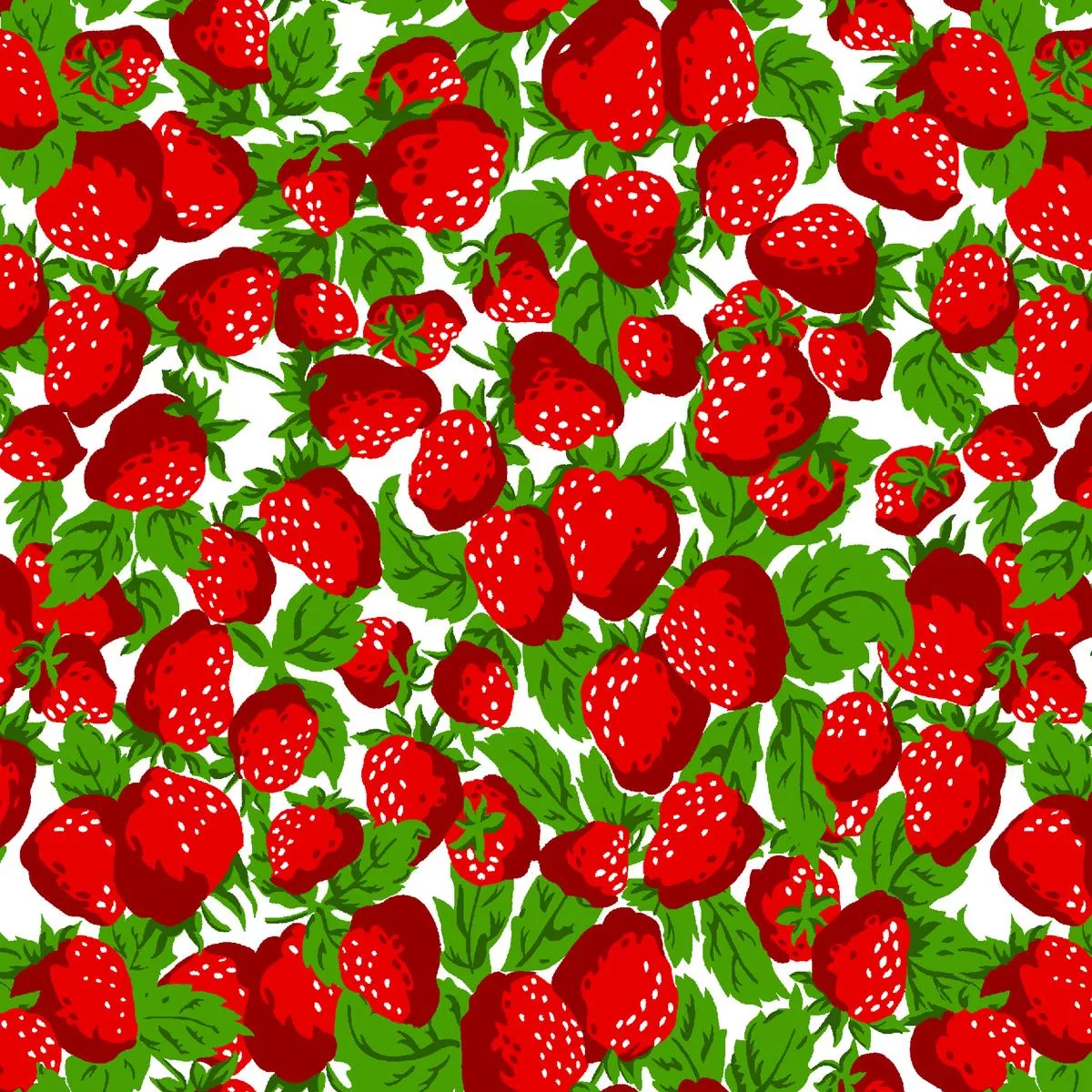 strawberry-with-green-leaves-fabric Strawberry with Green Leaves Fabric