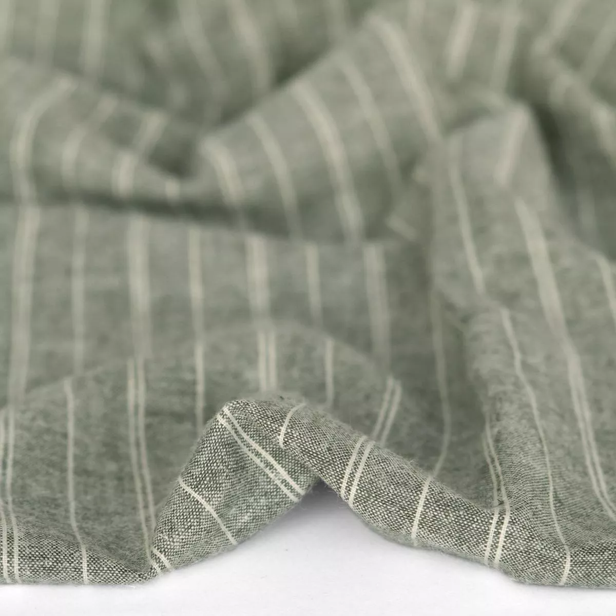 striped-hemp-organic-cotton-chambray-forest-ivory Striped Hemp & Organic Cotton Chambray – Forest/Ivory