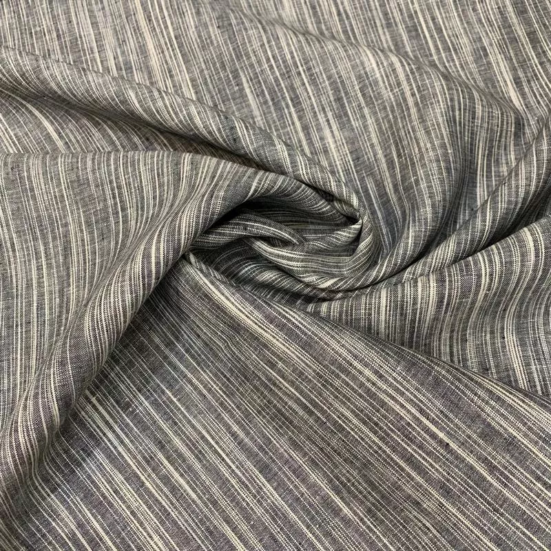 Striped Linen Fabric – Navy White