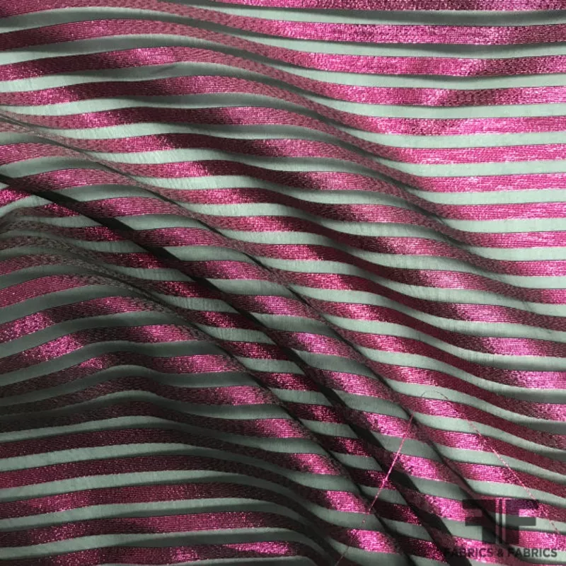 Striped Metallic Lam – Pink/Black