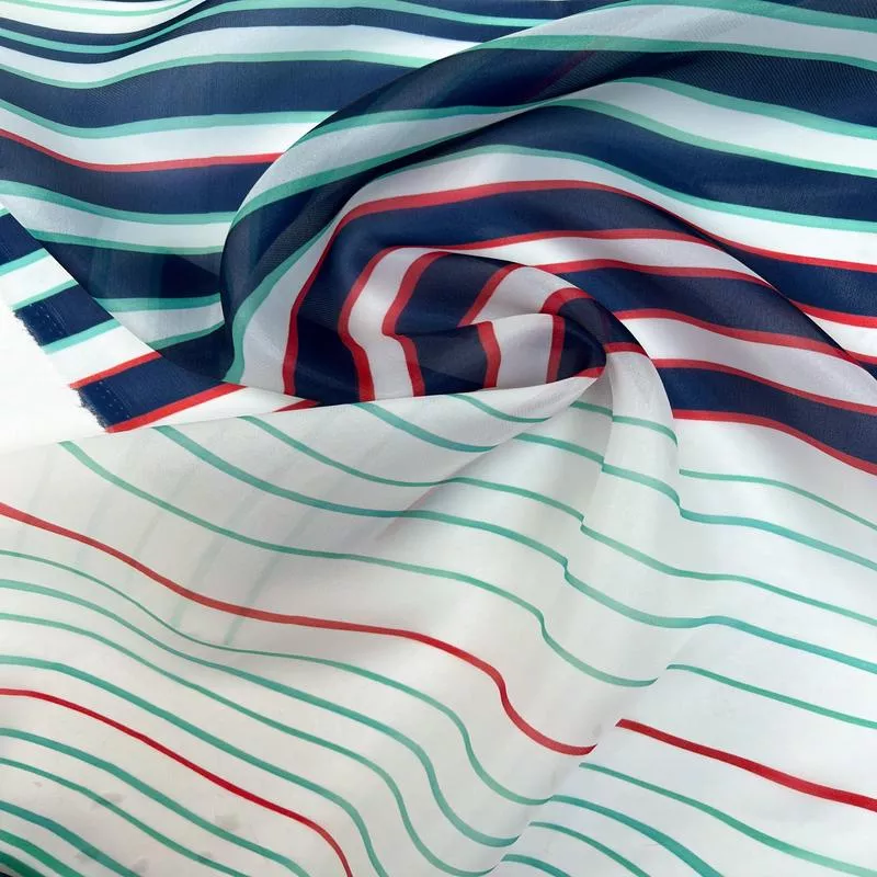 Striped Polyamid Chiffon Fabric