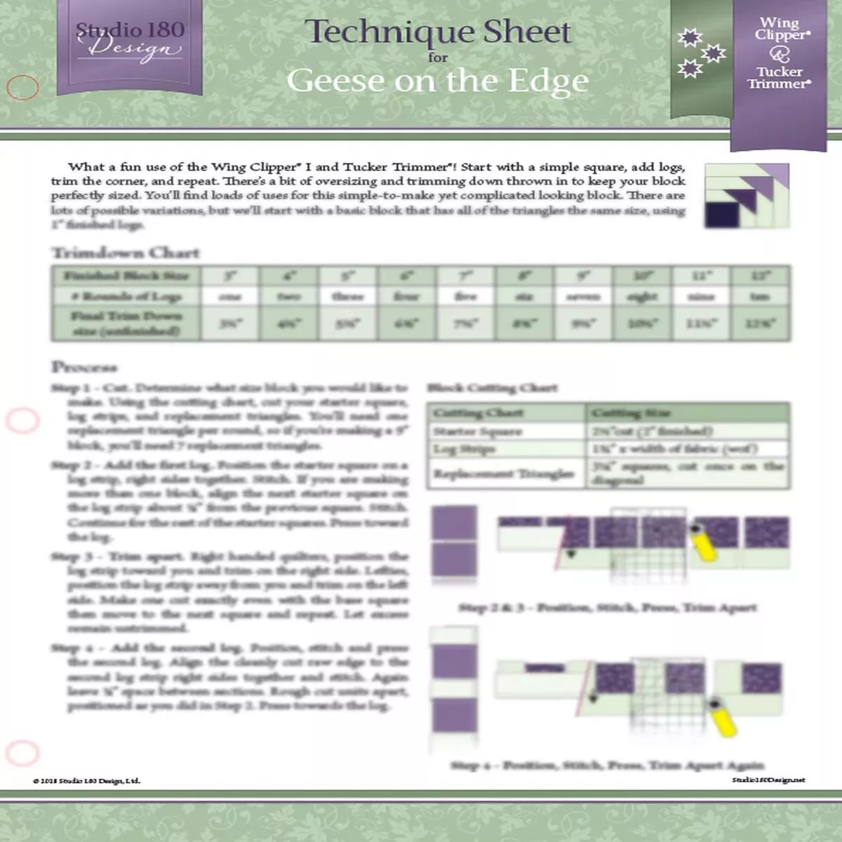 Studio 180 Design Geese on the Edge Technique Sheet DTEC20