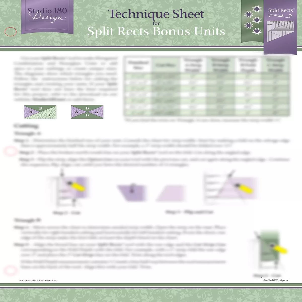 Studio 180 Design Split Rects Bonus Units Technique Sheet DTEC22