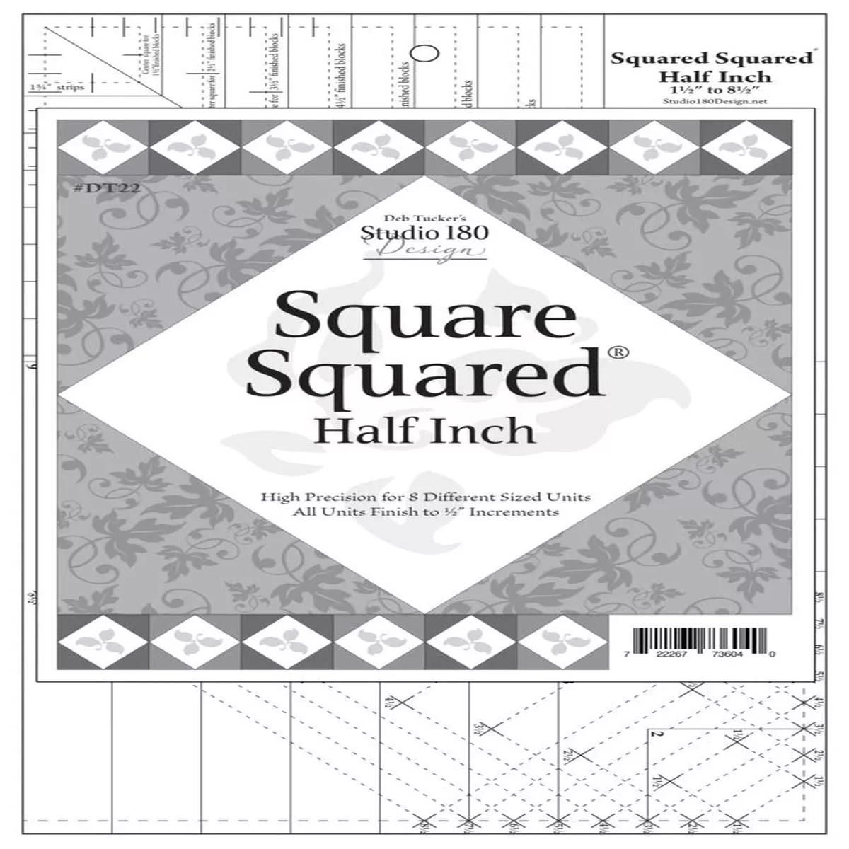 studio-180-design-square-squared-half-inch-ruler-dt22 Studio 180 Design Square Squared Half Inch Ruler DT22
