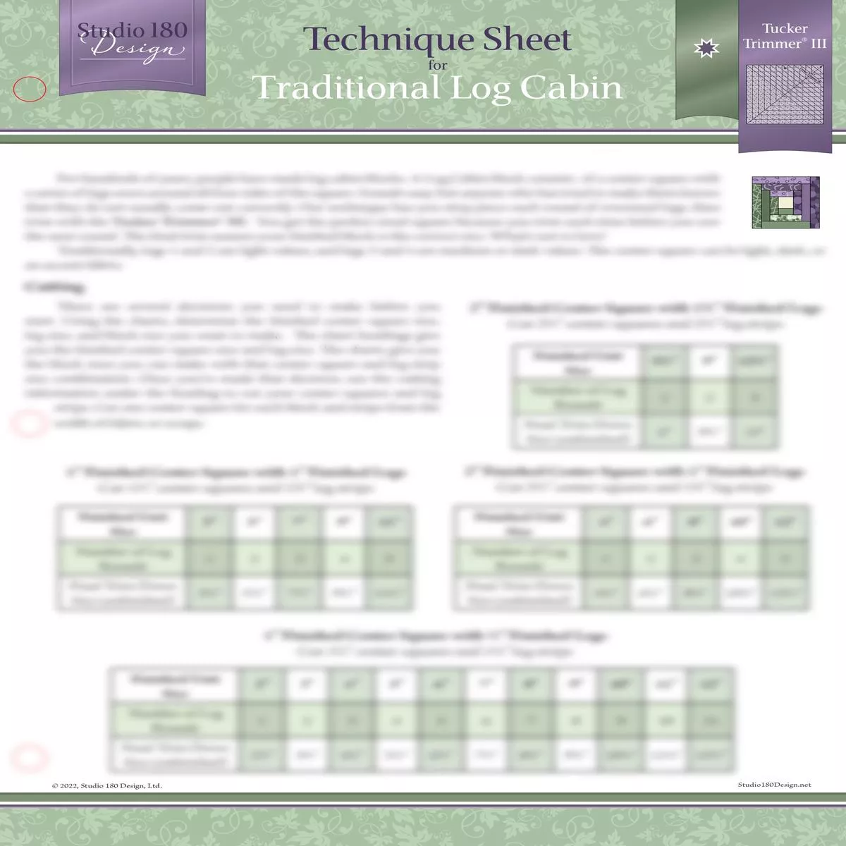 studio-180-design-traditional-log-cabin-technique-sheet-dtec32 Studio 180 Design Traditional Log Cabin Technique Sheet DTEC32