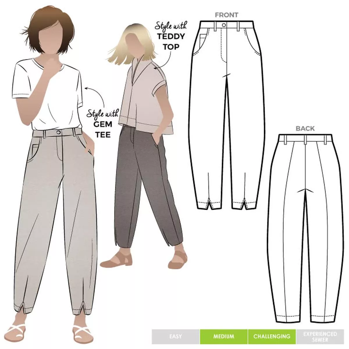 style-arc-kew-woven-pants-size-18-30 Style Arc – Kew Woven Pants – Size 18-30