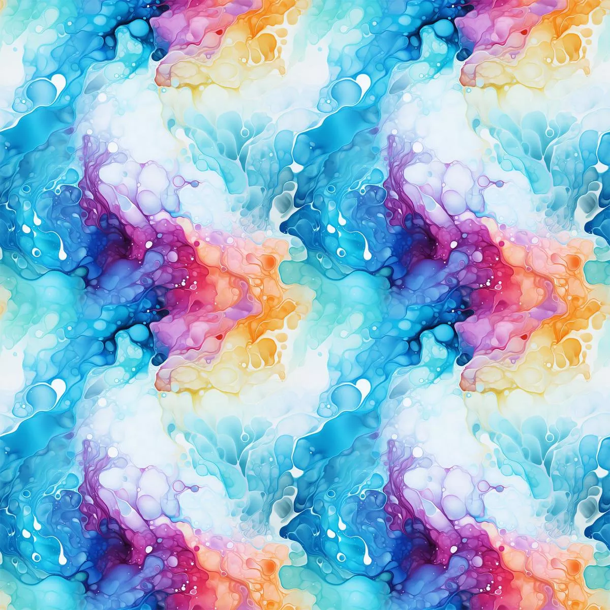 Summer Colored Marble Pattern 4 Quilting Cotton Fabric