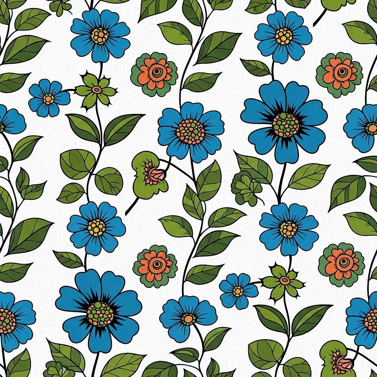 Summer Floral Pattern 25 Quilting Cotton Fabric