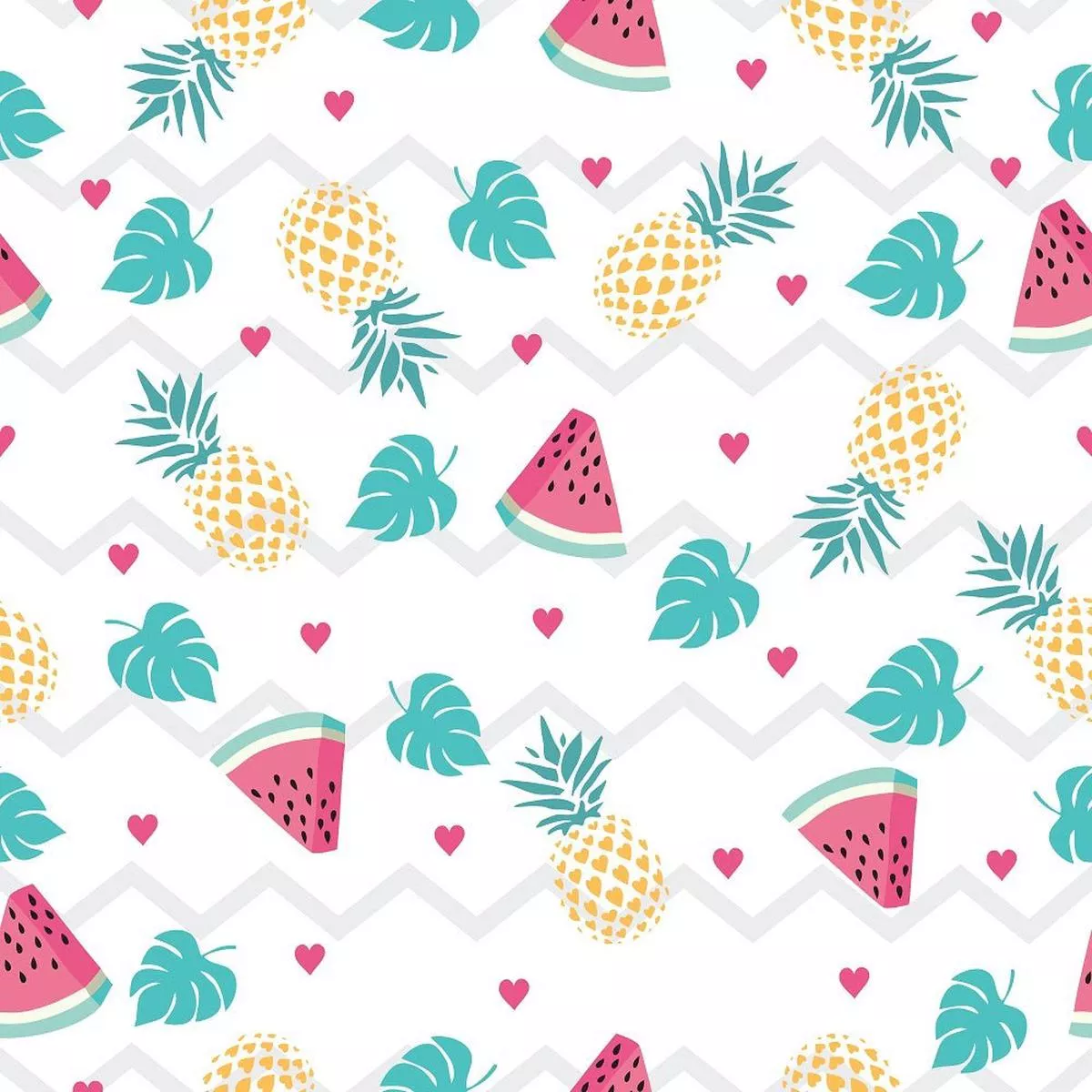 summertime-cats-watermelons-pineapples-fabric Summertime Cats Watermelons and Pineapples Fabric