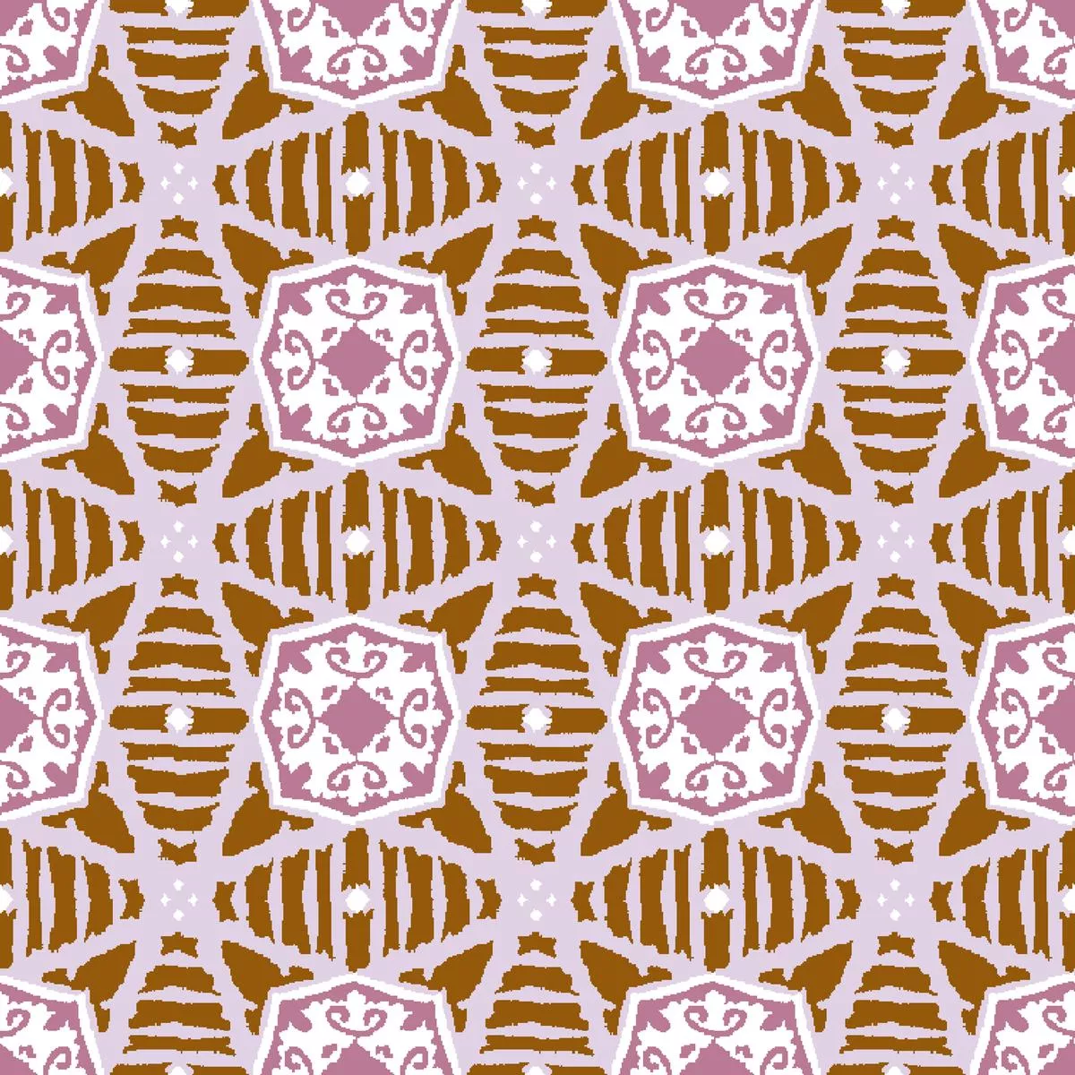 Sunburst on Brown & Purple Fabric