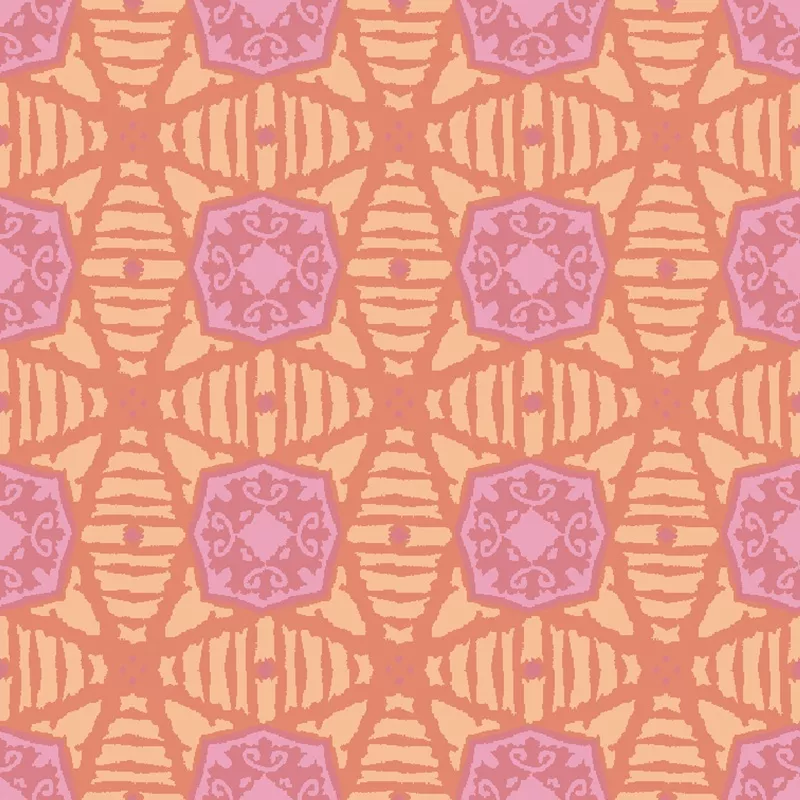 Sunburst on Pink & Orange Fabric