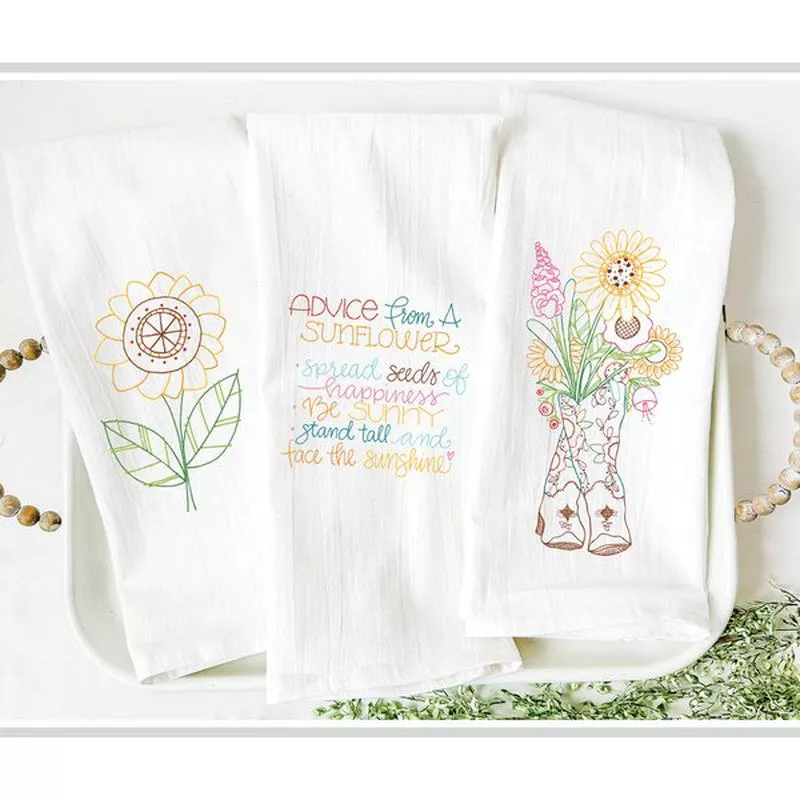 sunflower-printed-hand-embroidery-patterns Sunflower Printed Hand Embroidery Patterns