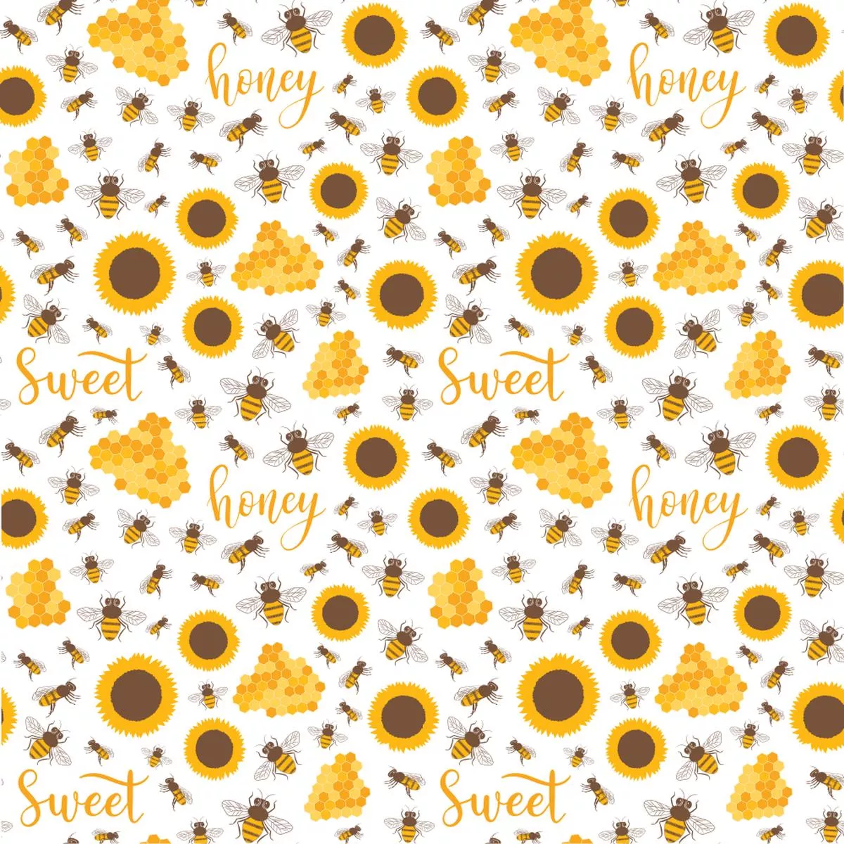 sunflowers-bees-elements-fabric Sunflowers and Bees Elements Fabric