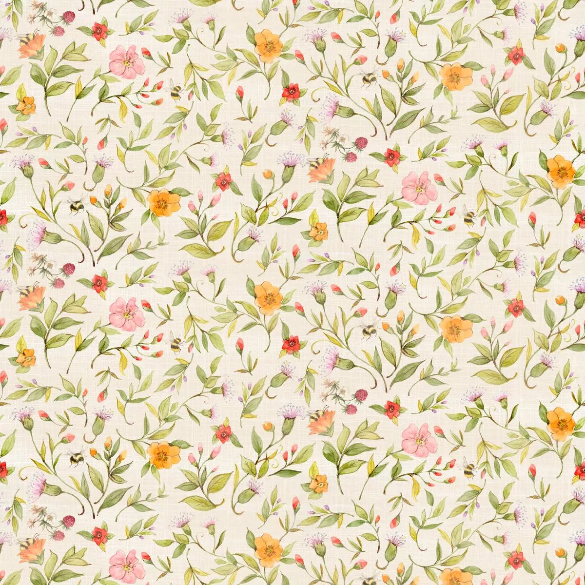 susan-winget-bee-floral-on-ivory-fabric Susan Winget Bee Floral on Ivory Fabric