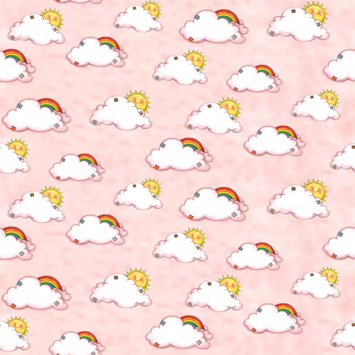 Susan Winget Cloud Toss on Pink Fabric