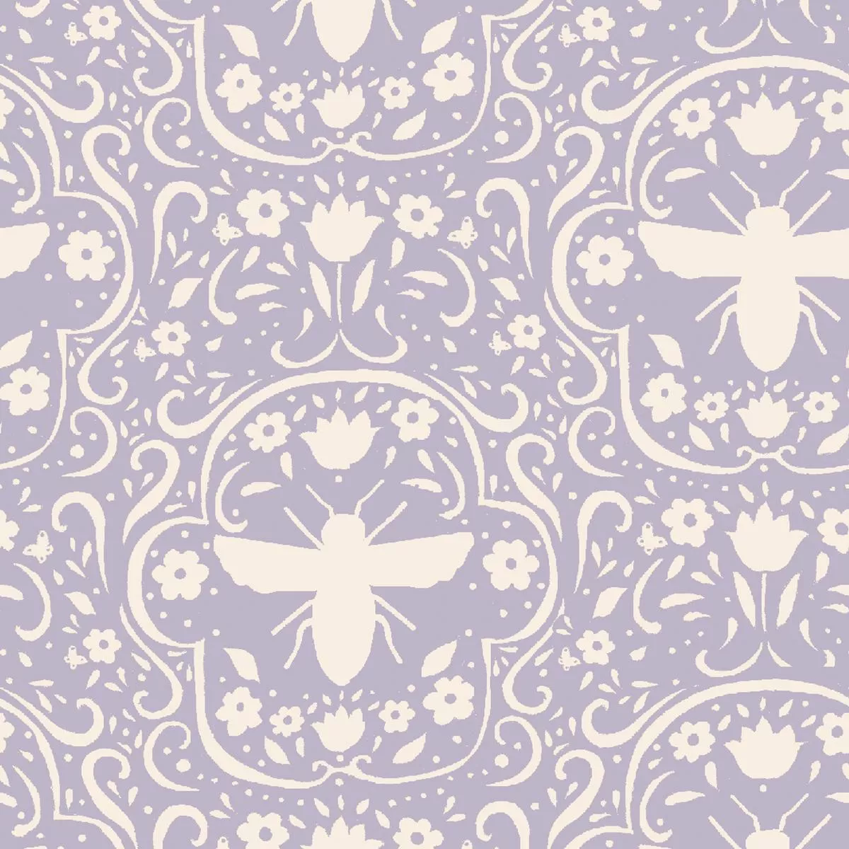 susan-winget-floral-bee-in-lavender-fabric Susan Winget Floral Bee in Lavender Fabric