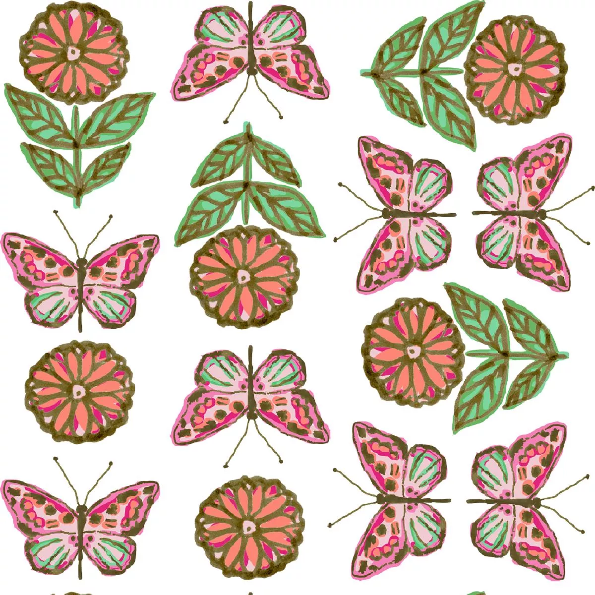 susan-winget-garden-flutter-pink-butterfly-bloom-fabric Susan Winget – Garden Flutter – Pink Butterfly Bloom Fabric