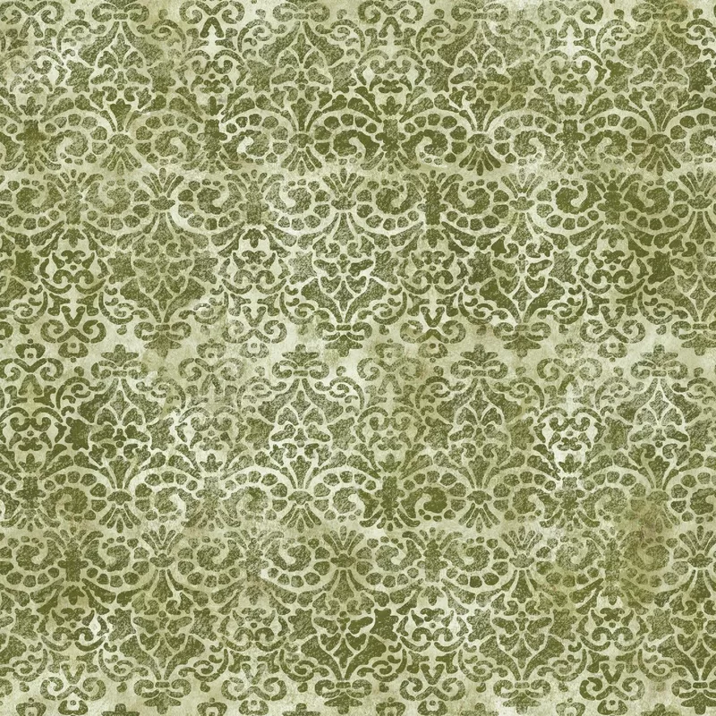 Susan Winget – Vintage Elegance – Olive Damask Fabric