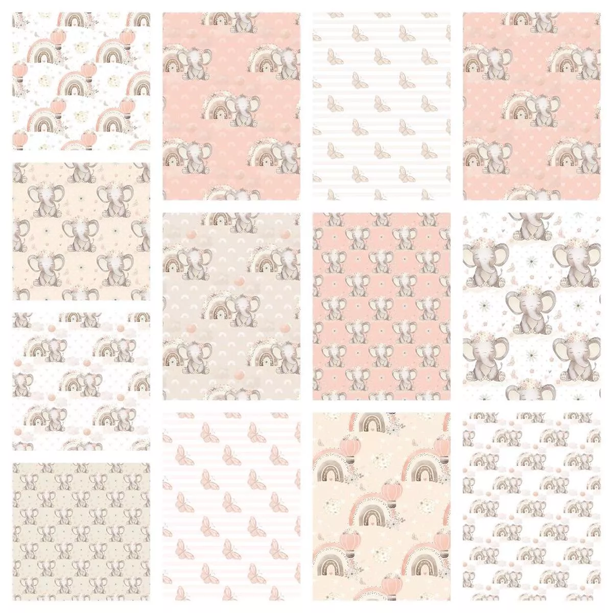 sweet-baby-elephant-fat-eighth-bundle-13-pieces Sweet Baby Elephant Fat Eighth Bundle – 13 Pieces