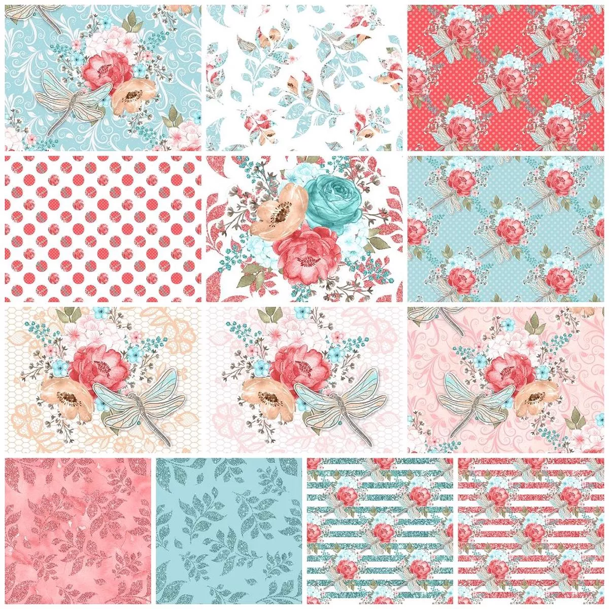 sweet-dragonfly-fat-eighth-bundle-13-pieces Sweet Dragonfly Fat Eighth Bundle – 13 Pieces