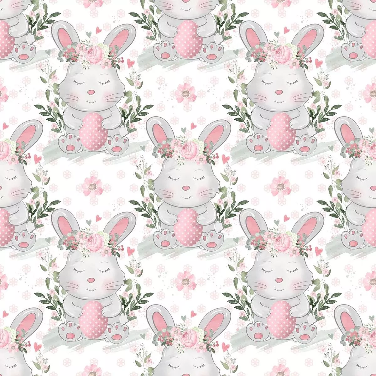 sweet-easter-bunny-fabric-white Sweet Easter Bunny Fabric – White