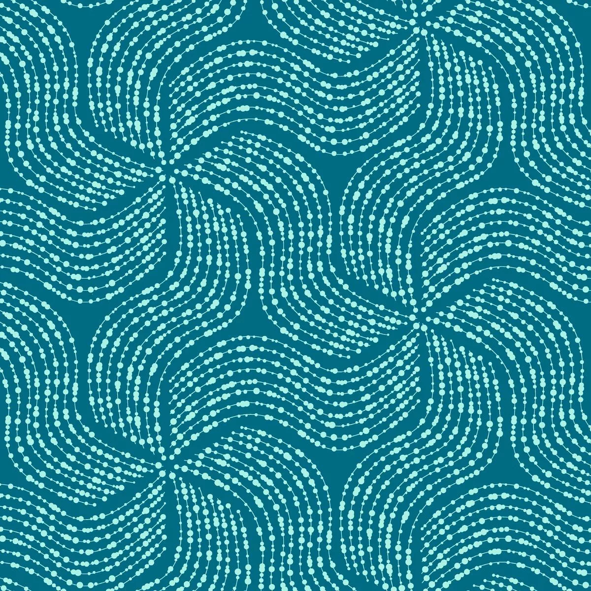 Swirl Dot on Teal Fabric