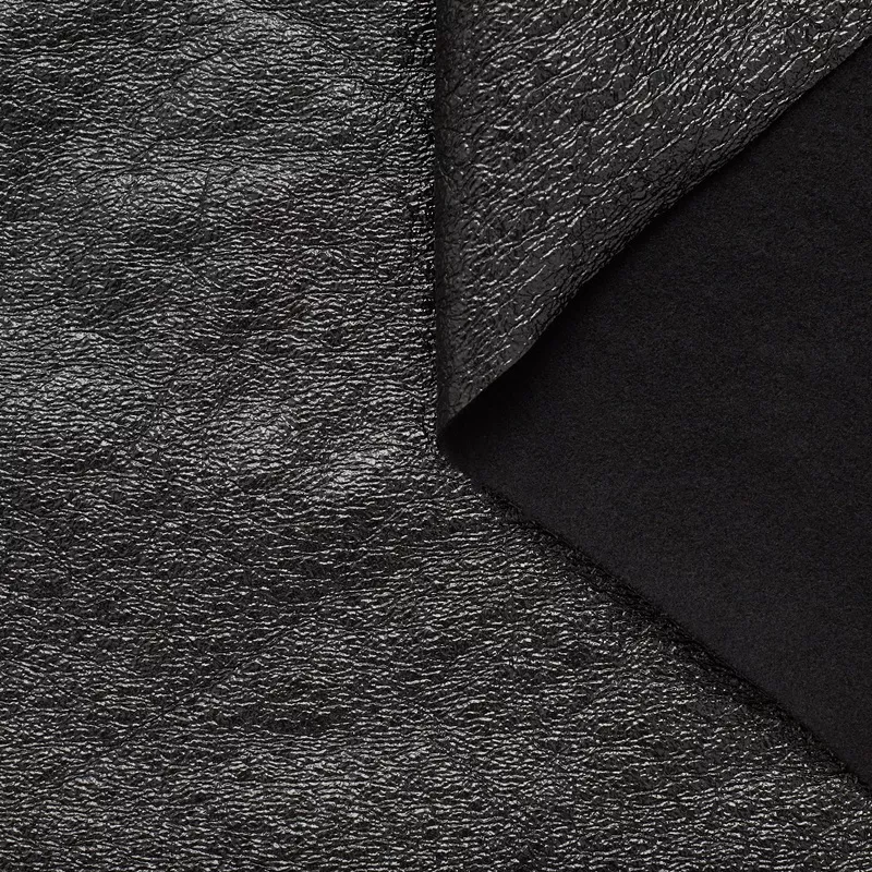 T22A02797 | Shiny Textured Wool Vinyl Black