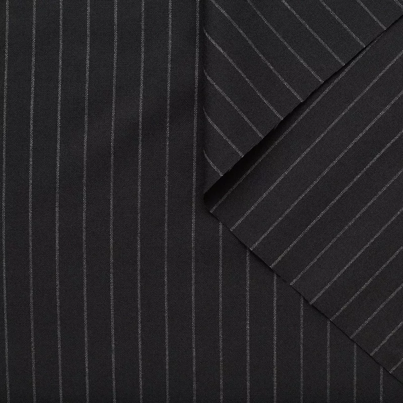 T22A03016 | Fine Pinstripe Wool Suiting Meteorite