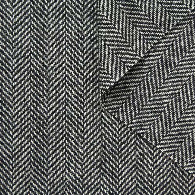 T23A05253 | Wool Herringbone Tweed Black