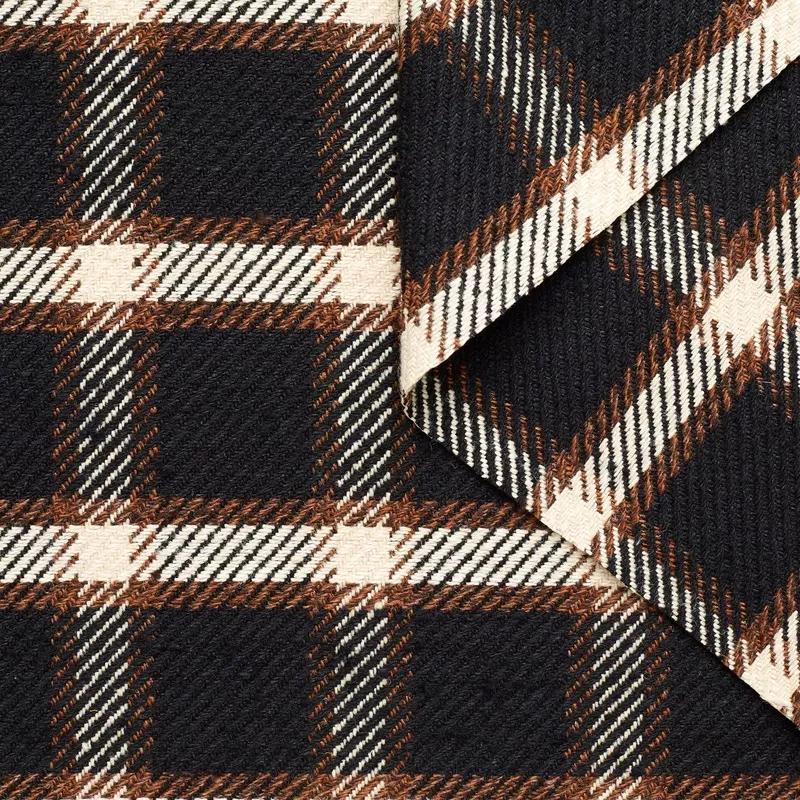T23M05064 | Silk & Wool Check Tweed Black
