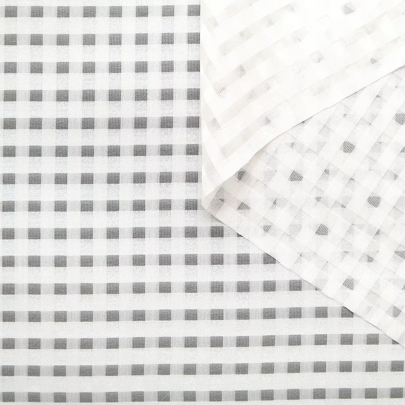 T25M14182 | Checked Silk Jacquard Black