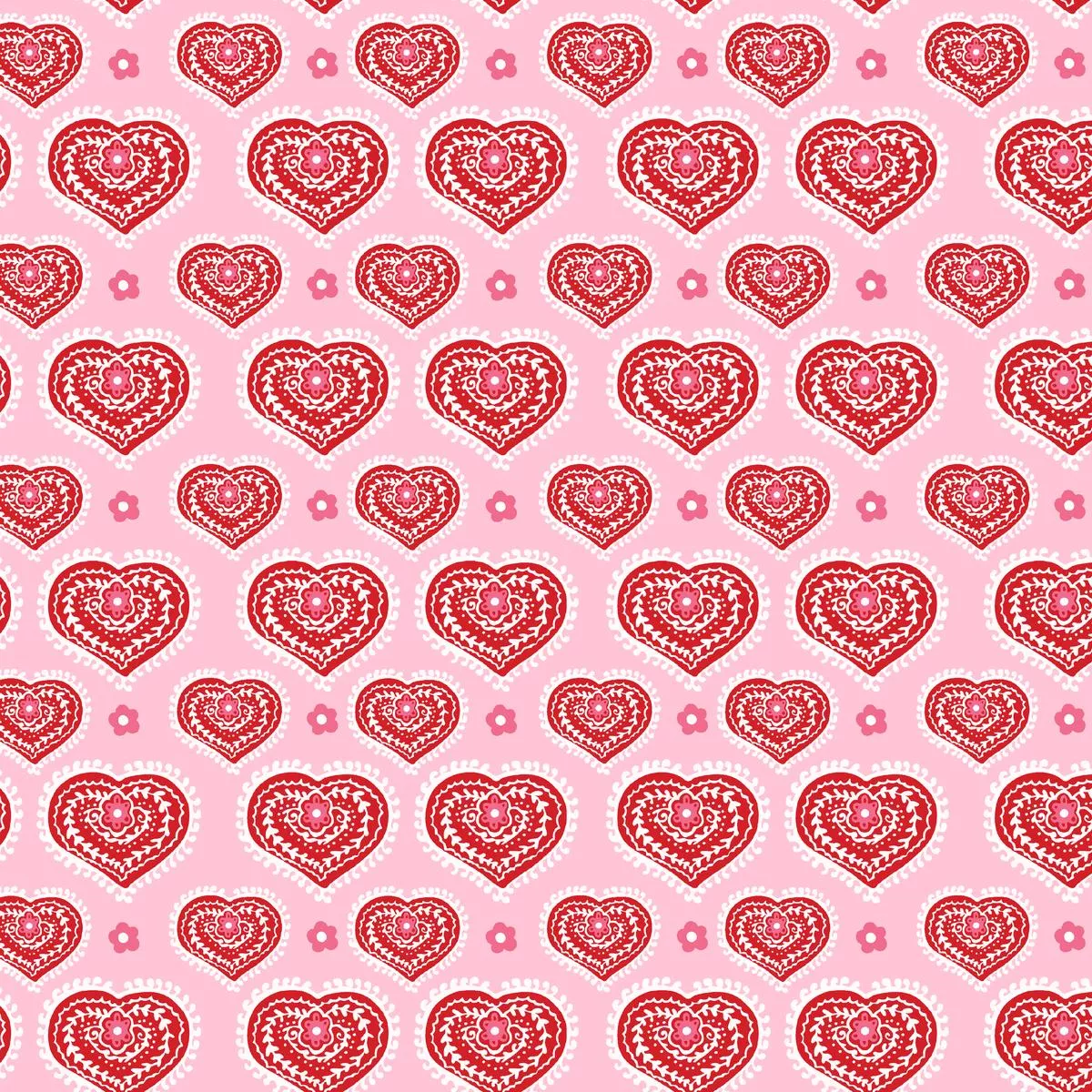 Tatted Heart on Blush Fabric