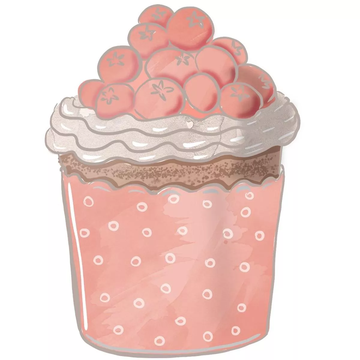 Tea Time Pink Treats Fabric Panel