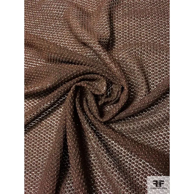 Textured Dot Guipure Lace – Chocolate Brown