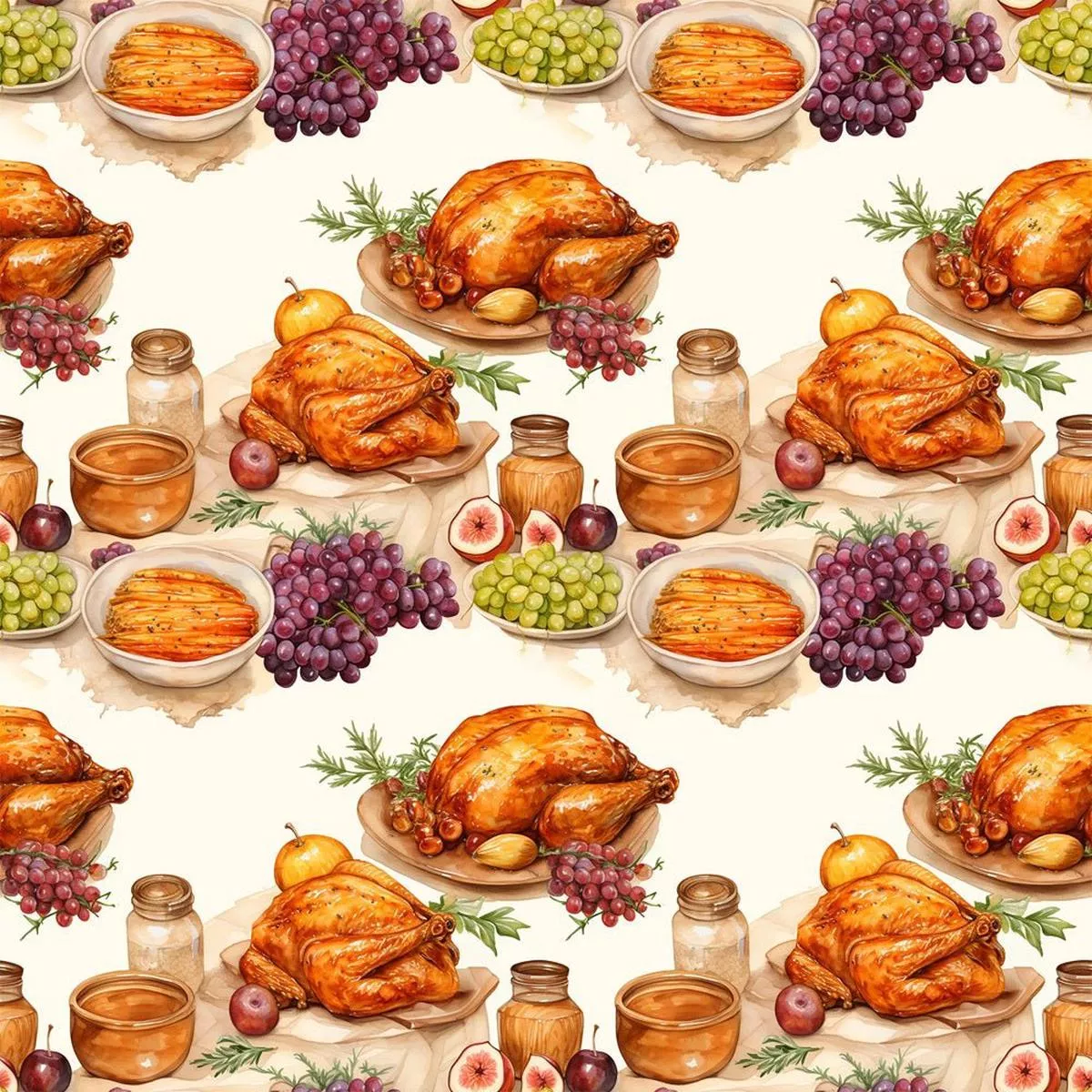 Thanksgiving Meal #2 Fabric