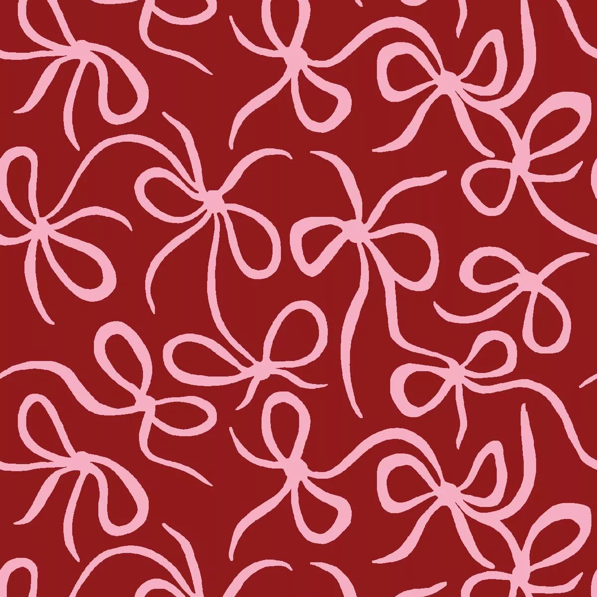 Thin Bows on Crimson Fabric