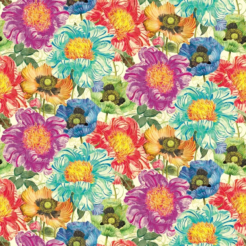tim-coffey-vivid-bloom-multicolor-poppy-fabric Tim Coffey – Vivid Bloom – Multicolor Poppy Fabric