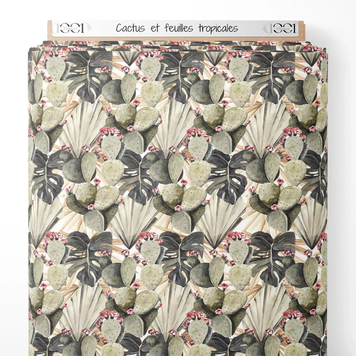 tissu-cactus-et-feuilles-tropicales Tissu – Cactus et feuilles tropicales