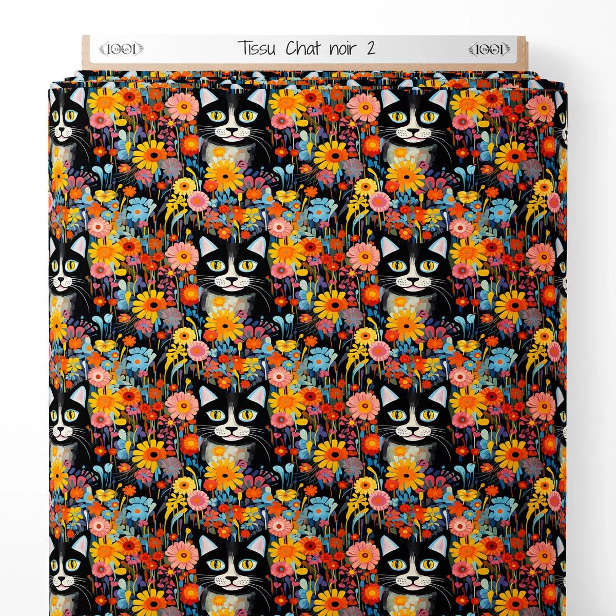 Tissu – chats noir 2