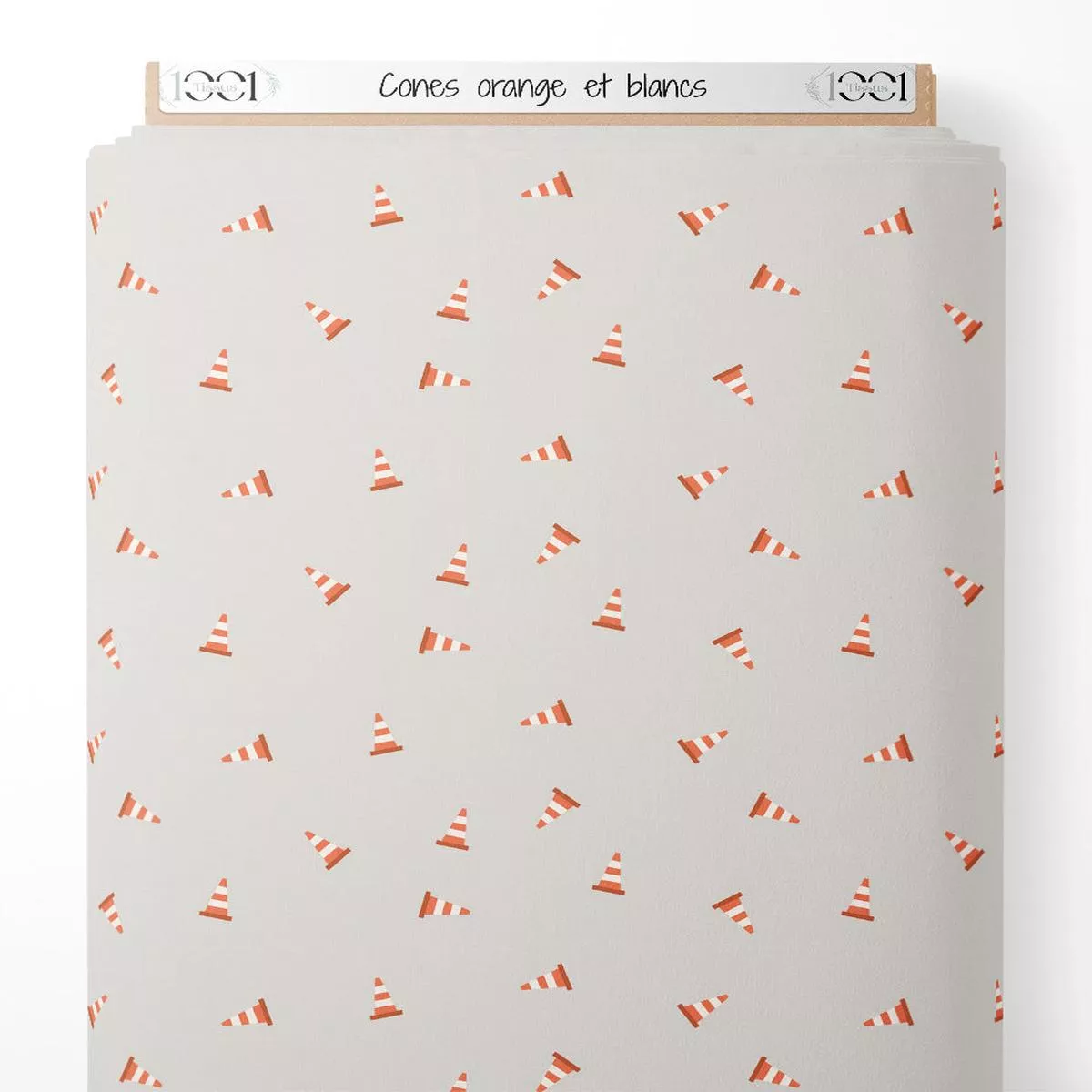 tissu-cnes-orange-et-blancs Tissu – Cnes orange et blancs