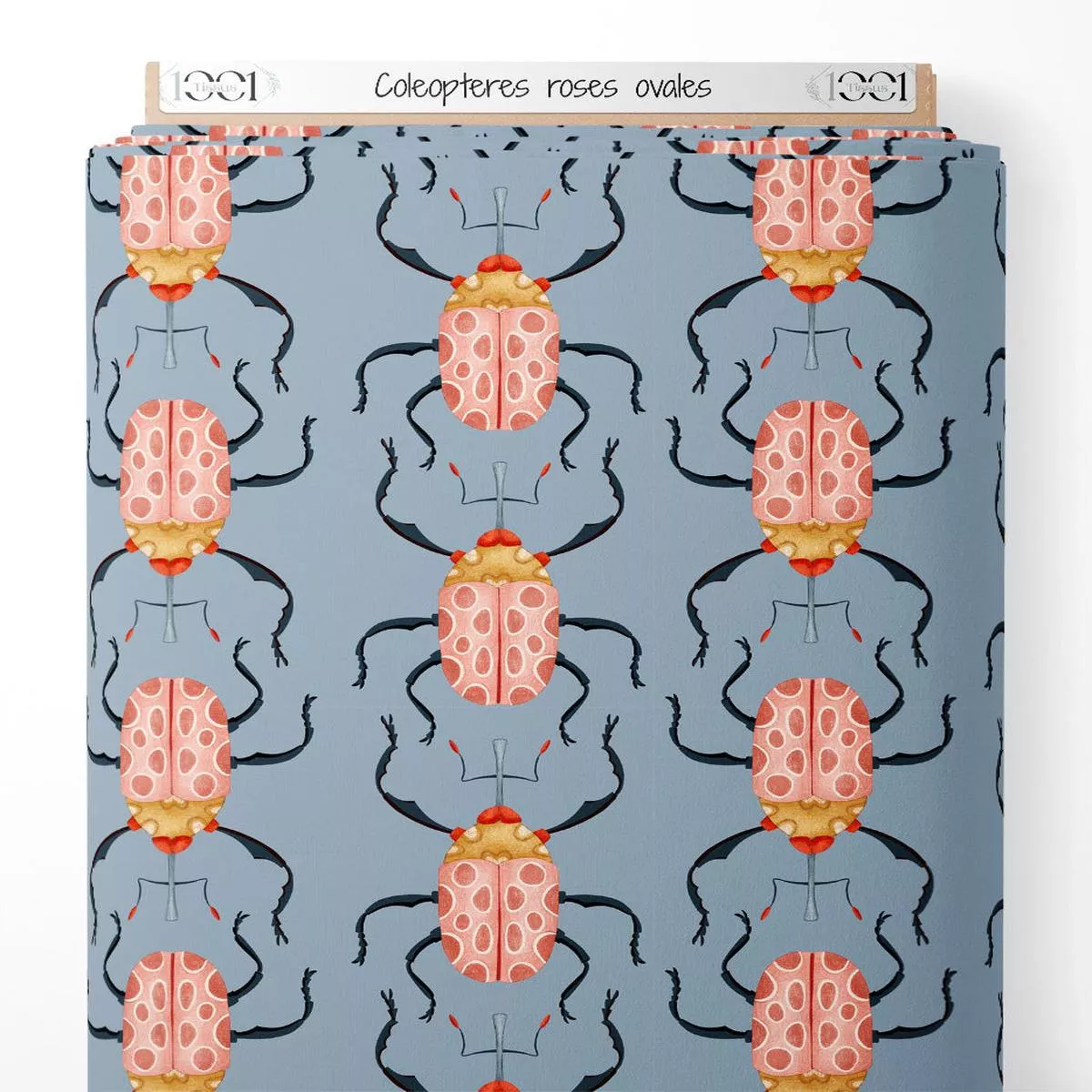 tissu-coloptres-roses-ovales Tissu – Coloptres roses ovales