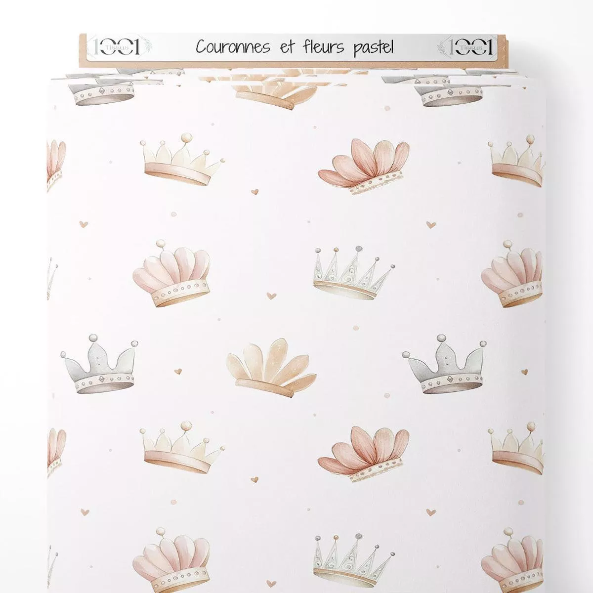 Tissu – Couronnes et fleurs pastel