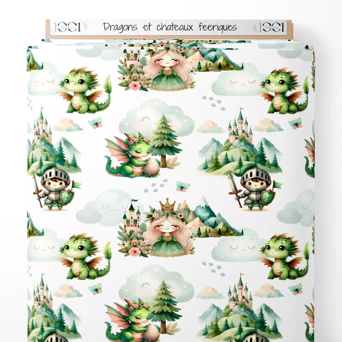 tissu-dragons-et-chteaux-feriques Tissu – Dragons et chteaux feriques