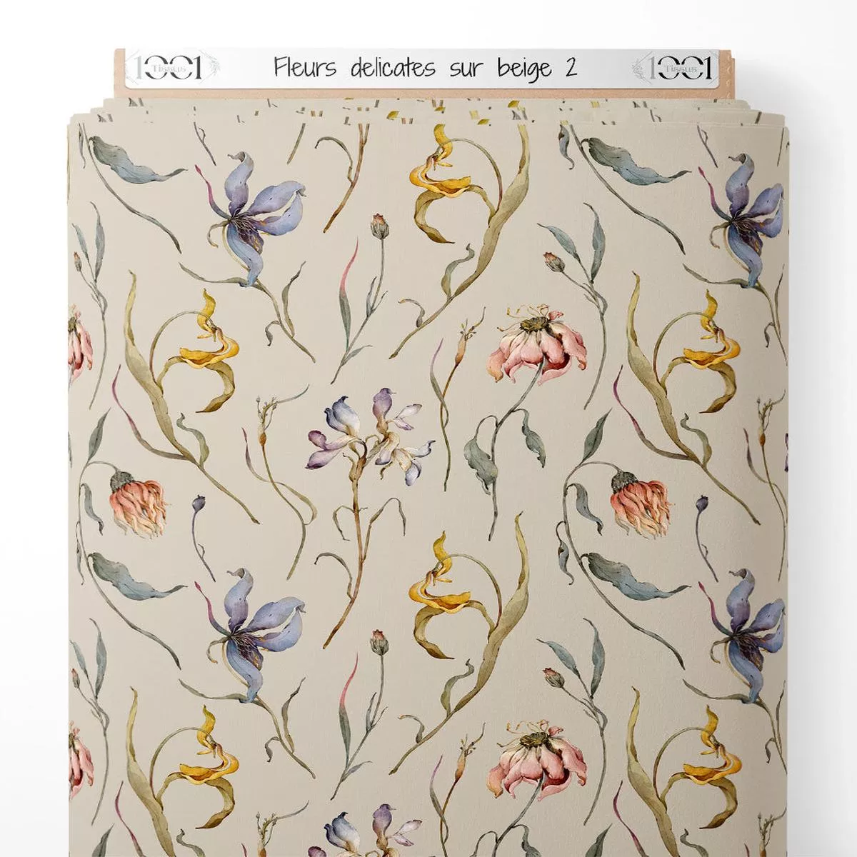tissu-fleurs-dlicates-sur-beige-2 Tissu – Fleurs dlicates sur beige 2
