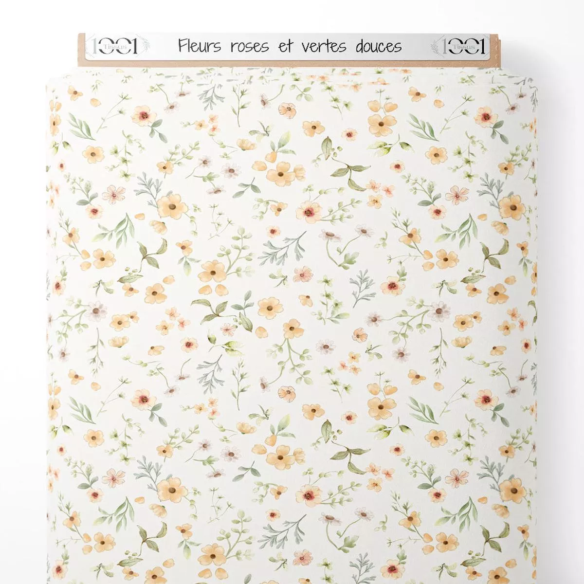 tissu-fleurs-roses-et-vertes-douces Tissu – Fleurs roses et vertes douces
