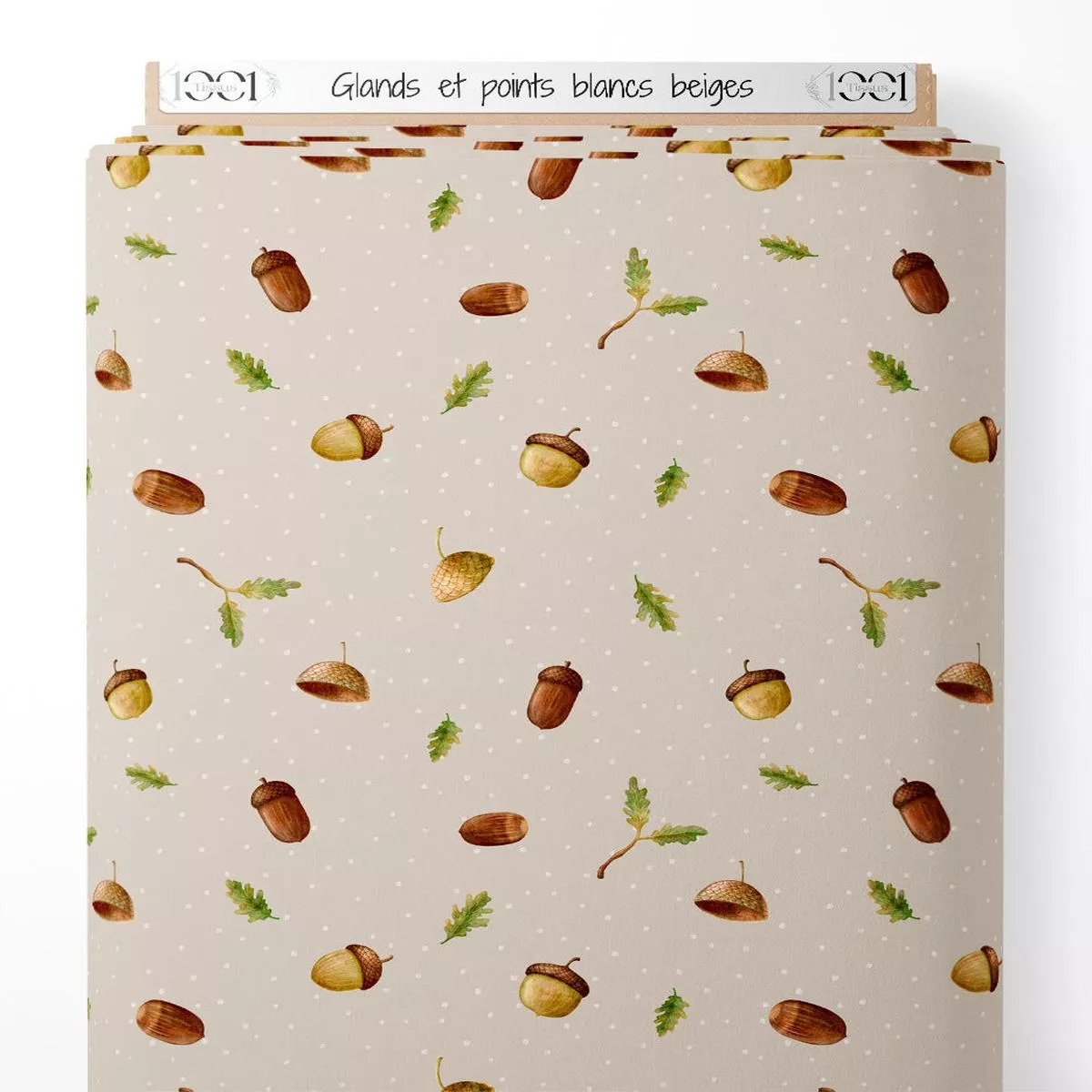 tissu-glands-et-points-blancs-beiges Tissu – Glands et points blancs beiges